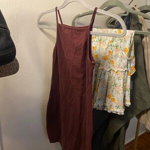 Elegant Burgundy Spaghetti Strap dress